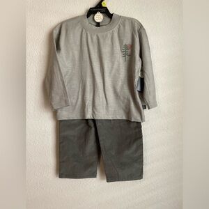 Modern Moments Cozy Gray Kids Matching Set with Tree Design size 3T-NWT